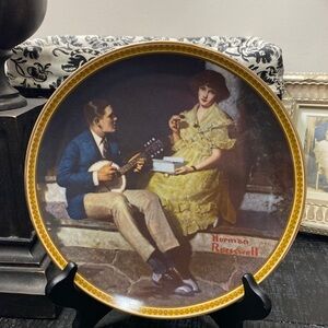 Vintage 1981 Edwin M Knowles “Pondering On The Porch” Plate!